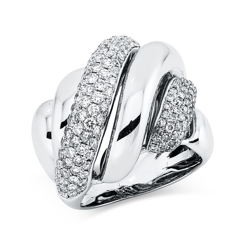 Image 90003497 - Ring 18 kt WG, 168 Brillanten 2,36 ct, TW-vsi, B:20,9 mm, ...