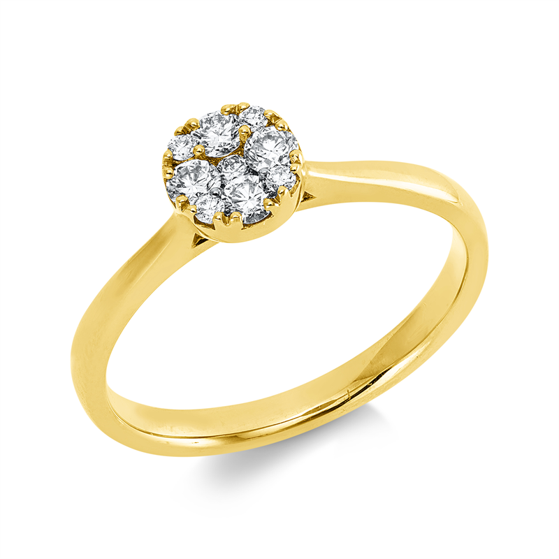 Image 90004384 - Ring 18 kt GG, 9 Brillanten 0,26 ct, TW-si, Weite:53 =*=*= Unterkategorie: Illusion ...