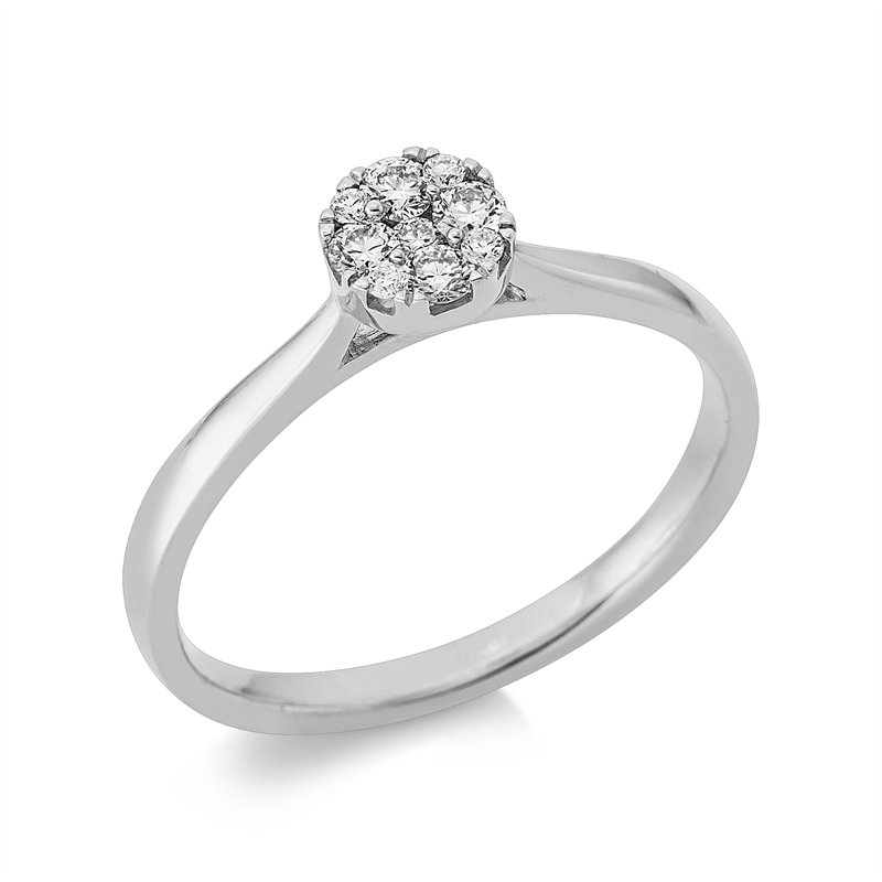 Image 90004390 - Ring 18 kt WG, 4 Brillanten 0,03 ct, TW-si, 5 Brillanten 0,15 ct, TW-si, ...