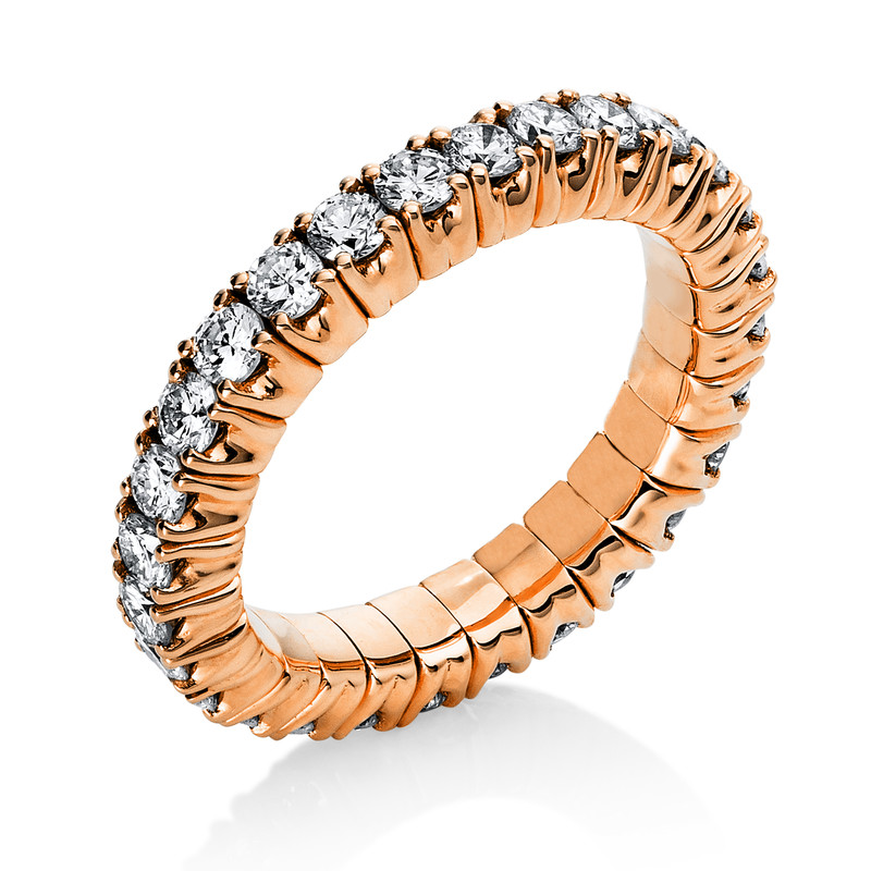Image 90004391 - Ring 4er-Krappe 18 kt RG, Flex-Band, variabel, 31 Brillanten 1,47 ct, TW-si, B:3,6 mm, ...