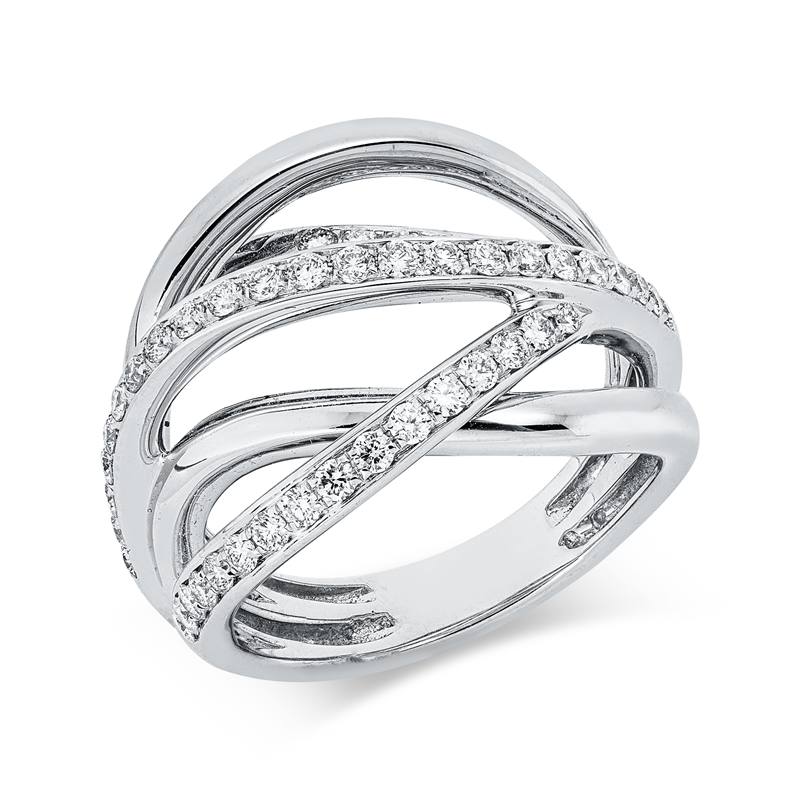 Image 90004394 - Ring 18 kt WG, 54 Brillanten 0,67 ct, TW-vsi, B:15,0 mm, Weite:53 =*=*= Unterkategorie: ...