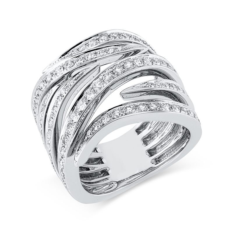 Image 90004395 - Ring 18 kt WG, 80 Brillanten 1,28 ct, TW-vsi, Weite:53 =*=*= Unterkategorie: Exklusiv, ...