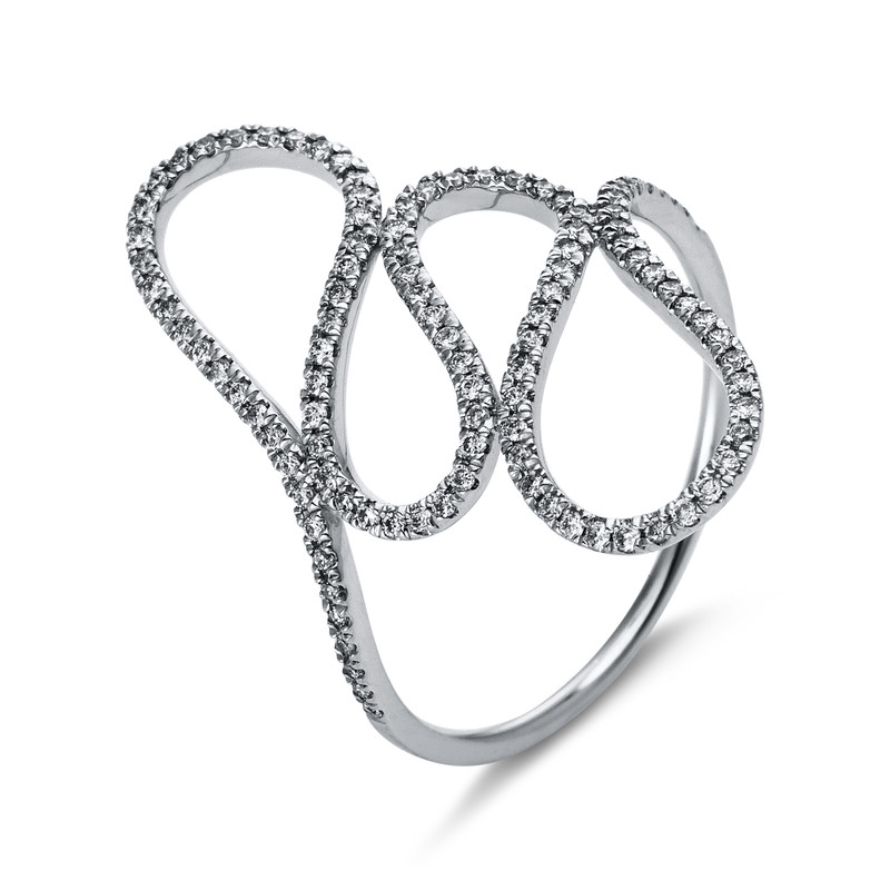 Image 90003538 - Ring 18 kt WG, 105 Brillanten 0,28 ct, TW-si, H:24,5 mm, B:1,0 mm, ...
