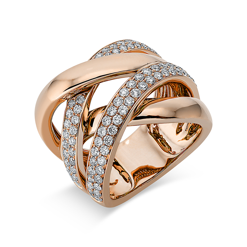 Image 90003540 - Ring 18 kt RG, 93 Brillanten 1,10 ct, TW-si, B:18,2 mm, Weite:53 =*=*= Unterkategorie: ...