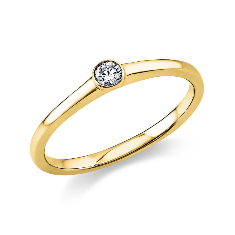 Image 90003541 - Ring 14 kt GG, 1 Brill. 0,10 ct, TW-si, B:1,8 mm, Weite:48 =*=*= Unterkategorie: ...