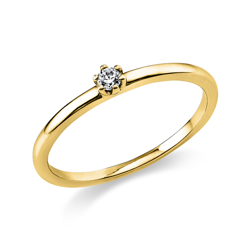 Image 90003545 - Ring 6er-Krappe 14 kt GG, 1 Brill. 0,05 ct, TW-si, B:3,0 mm, ...