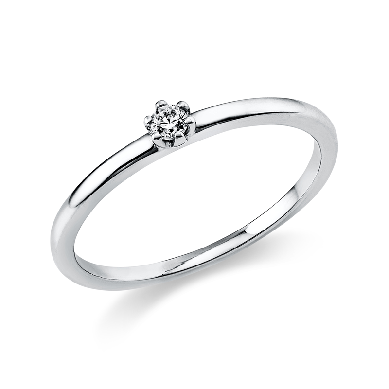 Image 90003548 - Ring 6er-Krappe 14 kt WG, 1 Brill. 0,05 ct, TW-si, Weite:52 =*=*= Unterkategorie: ...