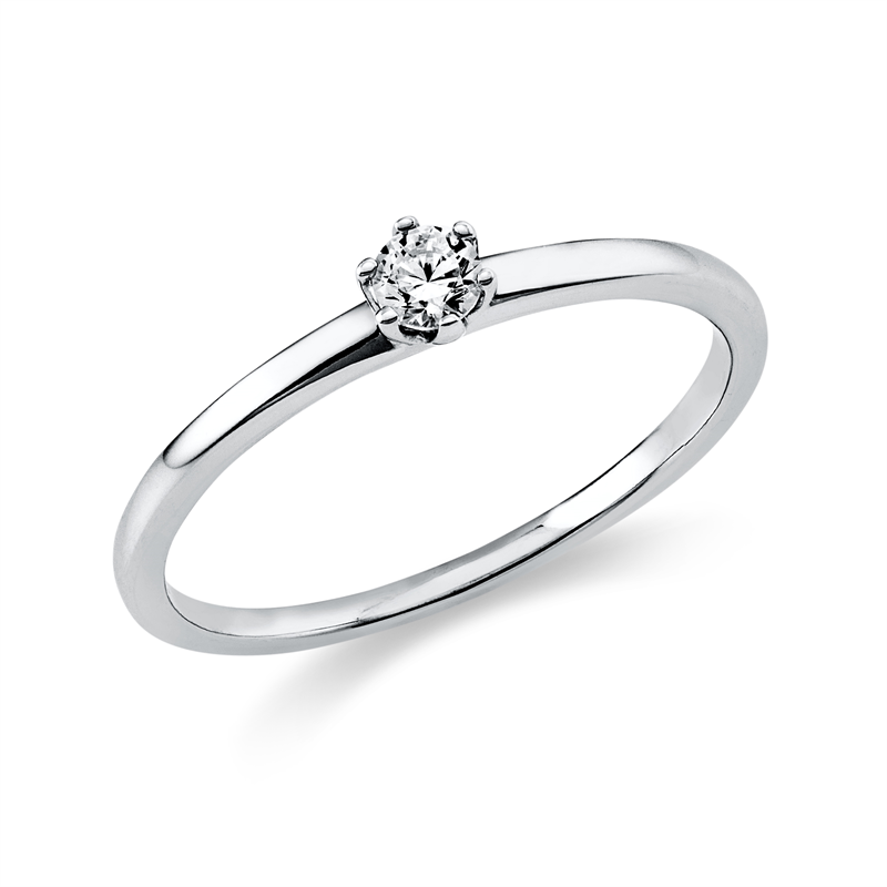 Image 90003552 - Ring 6er-Krappe 14 kt WG, 1 Brill. 0,10 ct, TW-si, B:1,4 mm, ...
