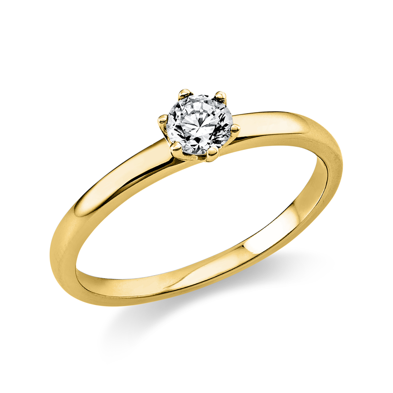 Image 90003556 - Ring 6er-Krappe 14 kt GG, 1 Brill. 0,25 ct, TW-si, Weite:60 =*=*= Unterkategorie: ...