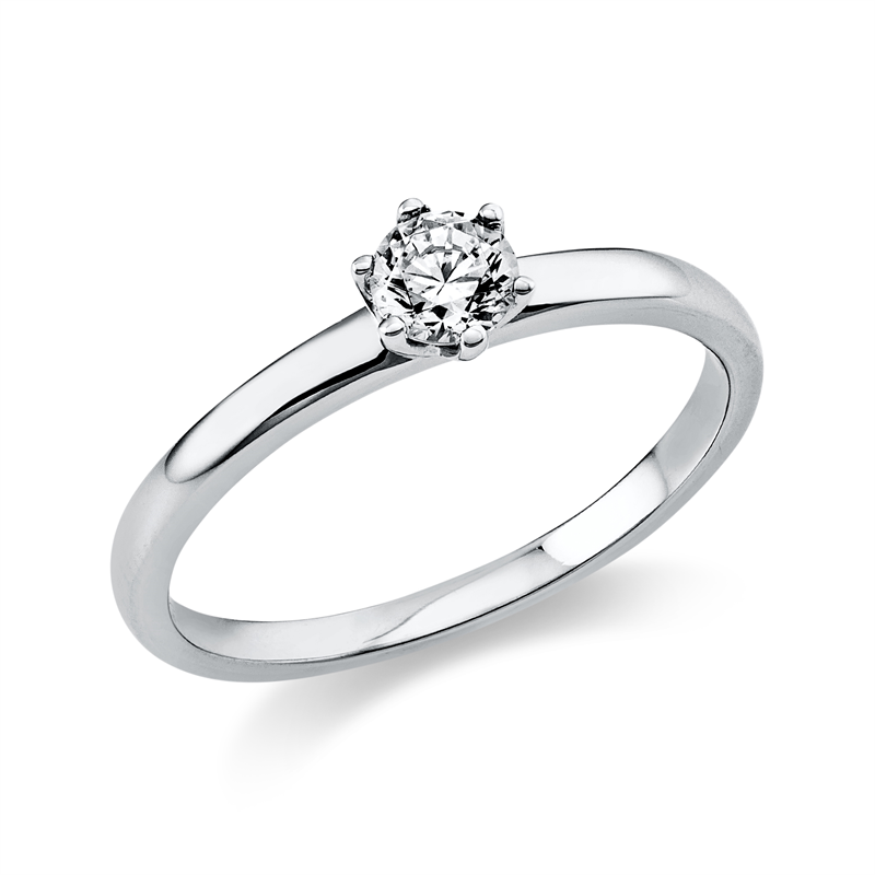 Image 90003557 - Ring 6er-Krappe 14 kt WG, 1 Brill. 0,25 ct, TW-si, Weite:54 =*=*= Unterkategorie: ...