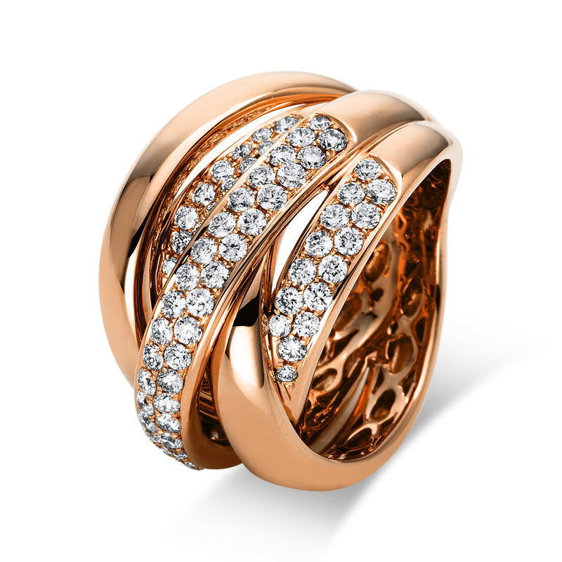 Image 90003566 - Ring 18 kt RG, 102 Brillanten 1,56 ct, TW-si, B:15,4 mm, Weite:53 =*=*= Unterkategorie: ...