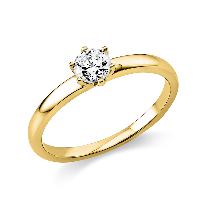 Image 90003568 - Ring 6er-Krappe 14 kt GG, GIA1469485596, 1 Brill. 0,30 ct, F-si, ...