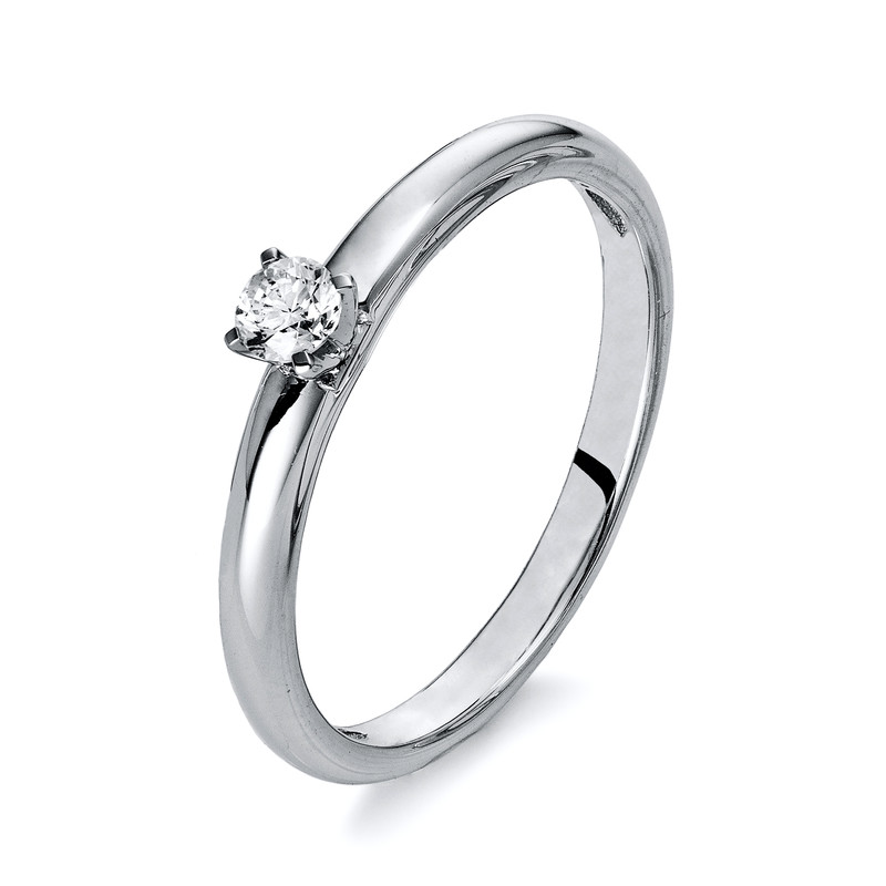 Image Ring 4er-Krappe 18 kt WG, 1 Brill. 0,13 ct, TW-si, B:3,1 mm, Weite:55