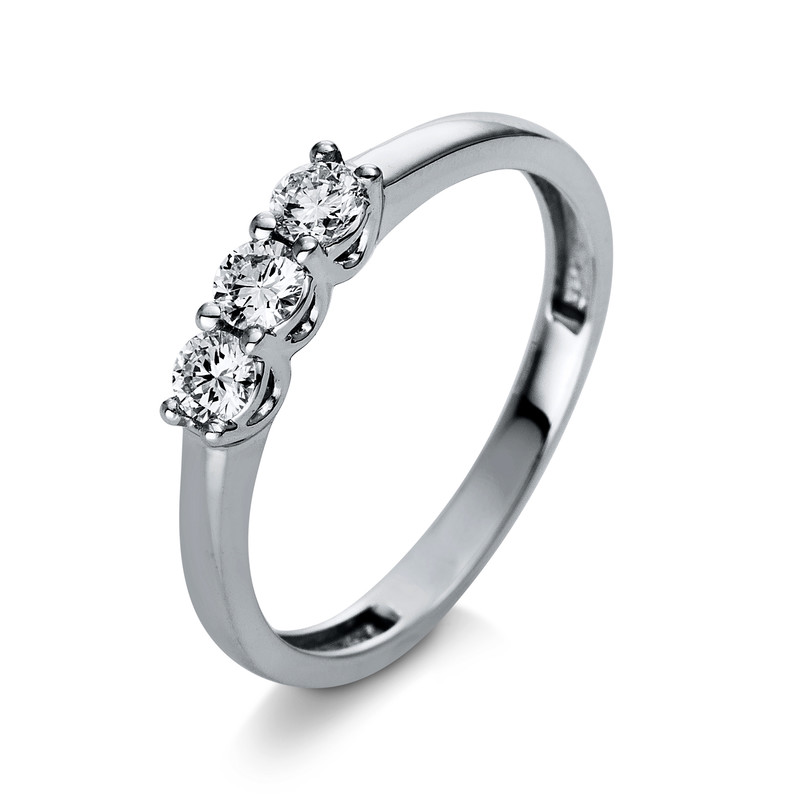 Image Ring 18 kt WG, 3 Brillanten 0,28 ct, TW-si, H:10,2 mm, B:2,9 mm, Weite:53