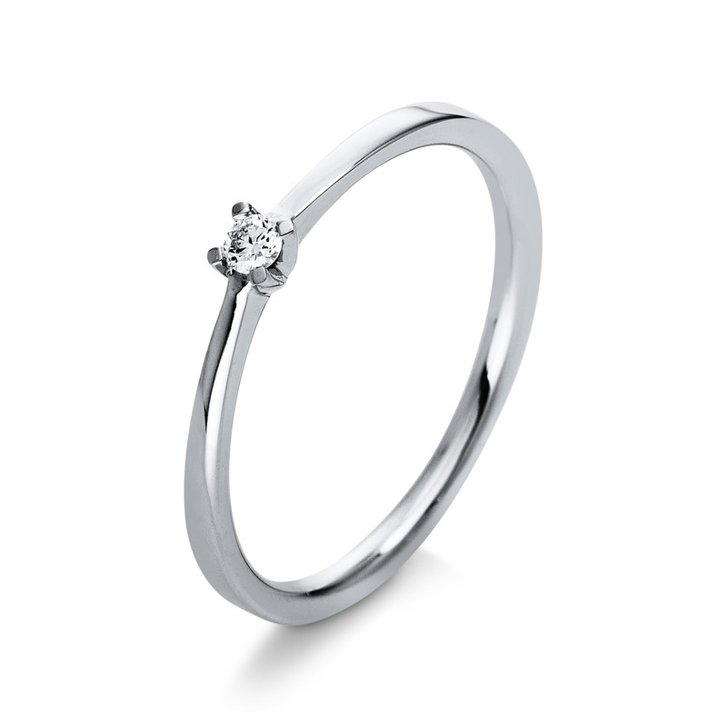 Image Ring 18 kt WG, 1 Brill. 0,05 ct, TW-si, Weite:53