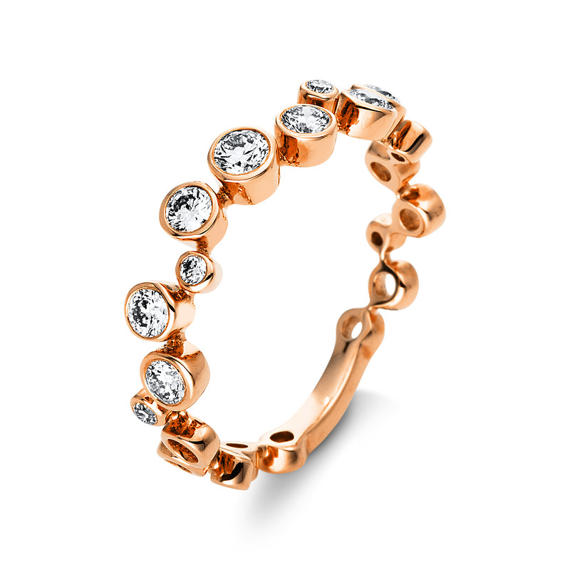 Image 90004414 - Ring Zarge 18 kt RG, 11 Brillanten 0,44 ct, TW-si, B:4,2 mm, ...