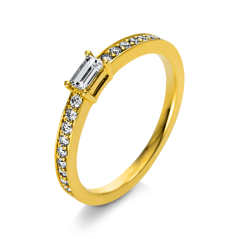 Image 90004423 - Ring 4er-Krappe 18 kt GG, 1 Bag. 0,20 ct, TW-vsi, 18 Brillanten 0,19 ct, TW-vsi, ...