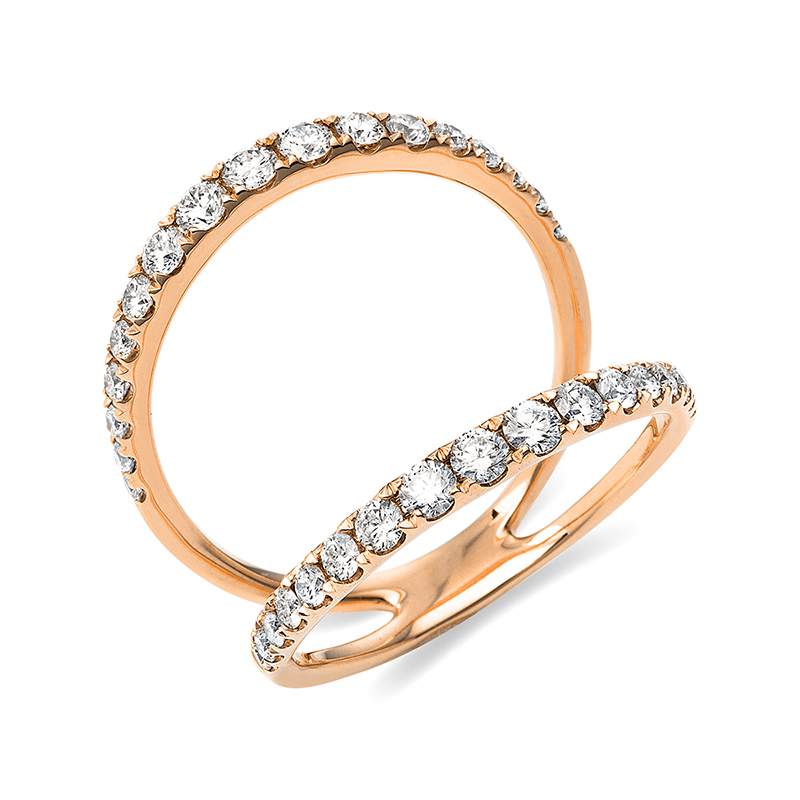 Image 90004436 - Ring 18 kt RG, 34 Brillanten 0,84 ct, TW-si, B:19,3 mm, Weite:53 =*=*= Unterkategorie: ...