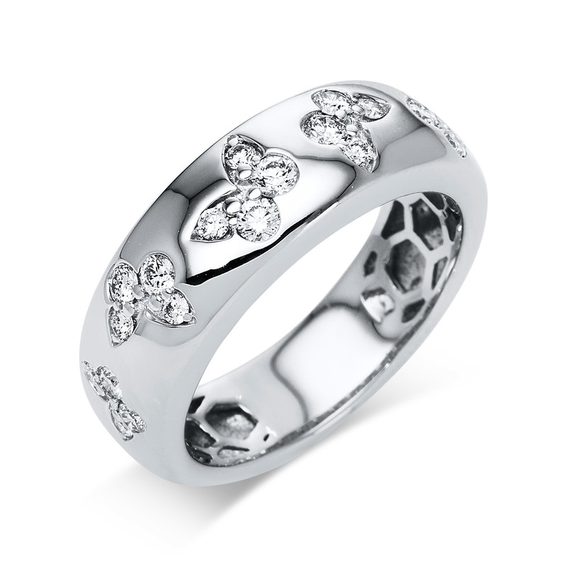 Image 90004437 - Ring 18 kt WG, 20 Brillanten 0,41 ct, TW-vsi, B:7,1 mm, Weite:54 =*=*= Unterkategorie: ...