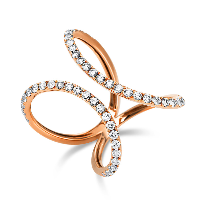 Image 90004440 - Ring 18 kt RG, 48 Brillanten 0,90 ct, TW-vsi, Weite:56 =*=*= Unterkategorie: Modern ...