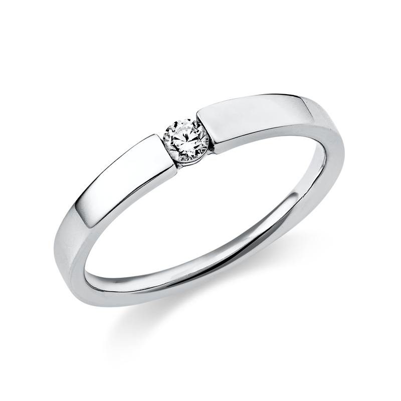 Image Ring 18 kt WG, 1 Brill. 0,10 ct, TW-si, Weite:54