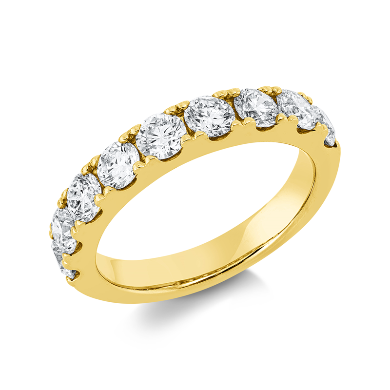 Image Ring 18 kt GG, 9 Brillanten 1,50 ct, TW-si, B:3,6 mm, Weite:54