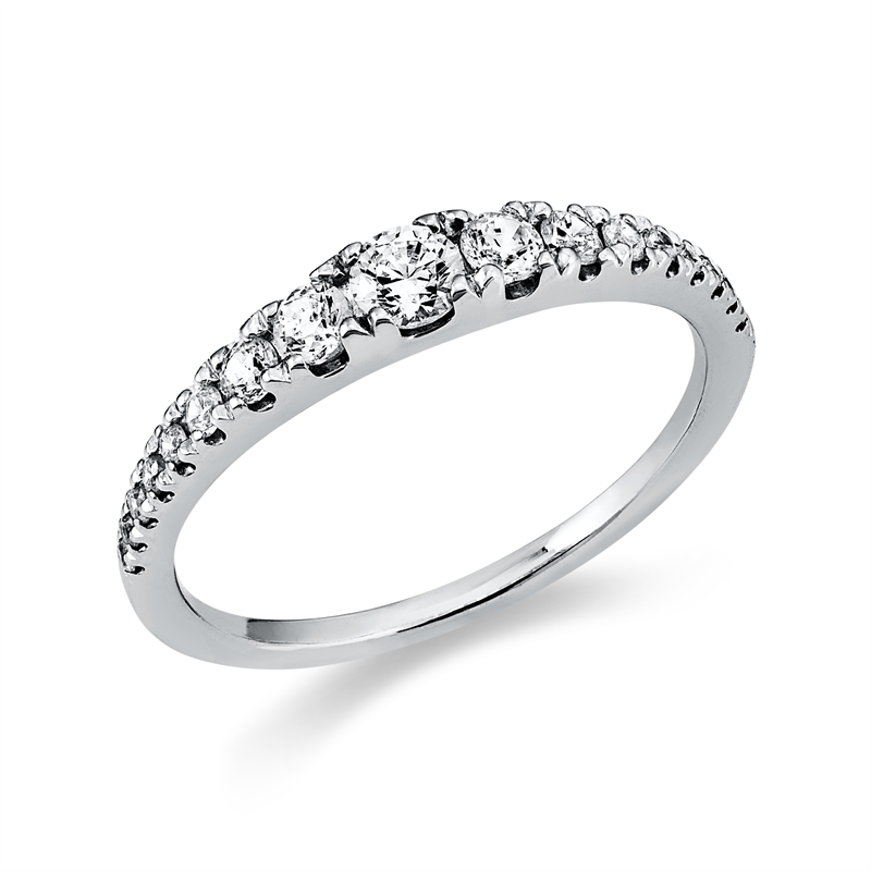 Image 90003190 - Ring 950 Pt Platin, 1 Brill. 0,14 ct, TW-si, 16 Brillanten 0,31 ct, TW-si, ...
