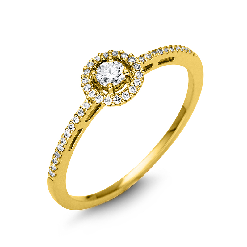 Image 90003212 - Ring 18 kt GG, 41 Brillanten 0,21 ct, TW-si, Weite:54 =*=*= Unterkategorie: Solitaire ...