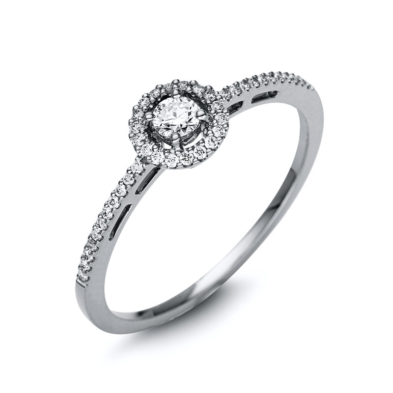 Image 90003213 - Ring 18 kt WG, 41 Brillanten 0,21 ct, TW-si, Weite:54 =*=*= Unterkategorie: Solitaire ...