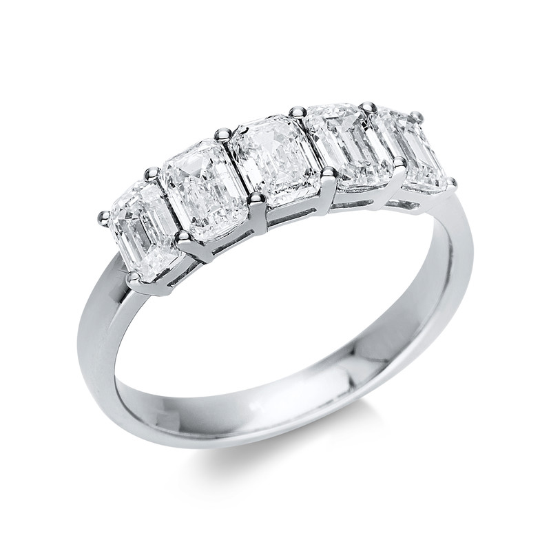 Image 90003216 - Ring 18 kt WG, 5 Sm.schliff 2,03 ct, TW-si, B:4,9 mm, Weite:54 =*=*= Unterkategorie: ...
