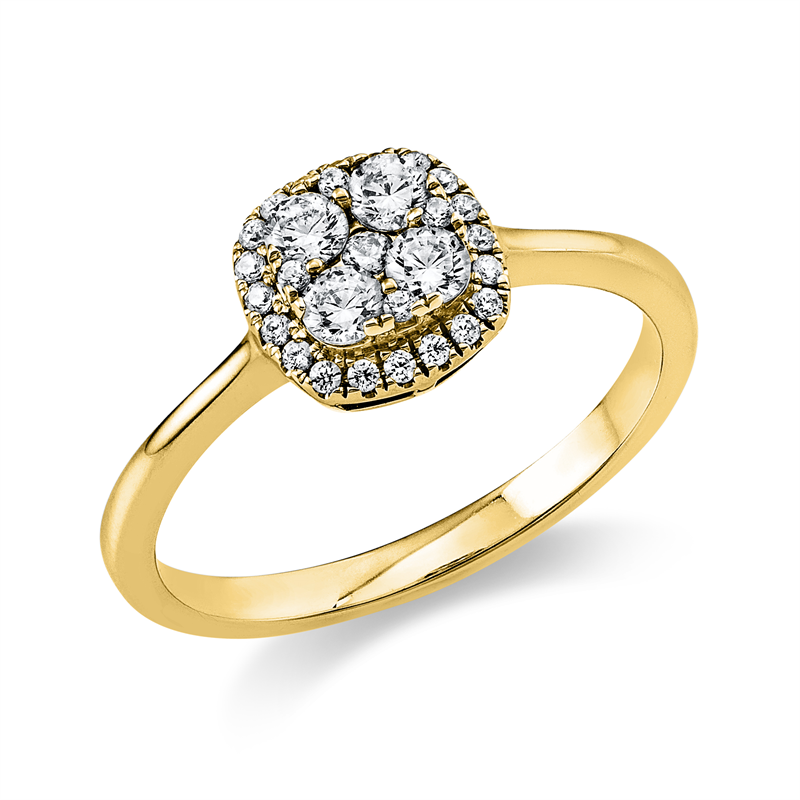 Image 90003219 - Ring 14 kt GG, 29 Brillanten 0,42 ct, TW-si, Weite:58 =*=*= Unterkategorie: Illusion ...