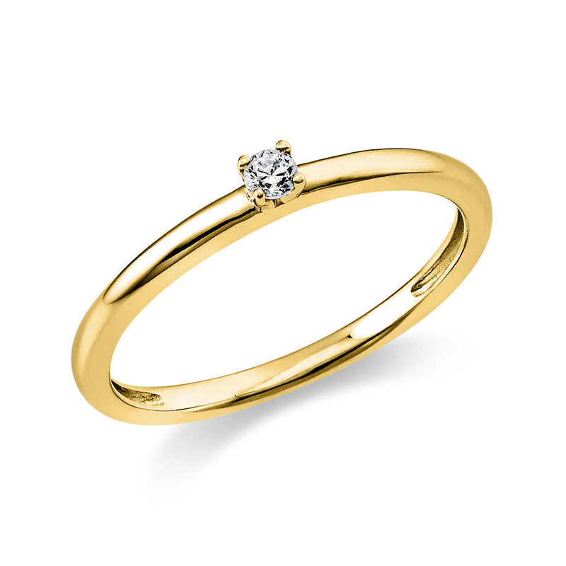 Image 90004493 - Ring 4er-Krappe 14 kt GG, 1 Brill. 0,05 ct, TW-si, Weite:56 =*=*= Unterkategorie: ...