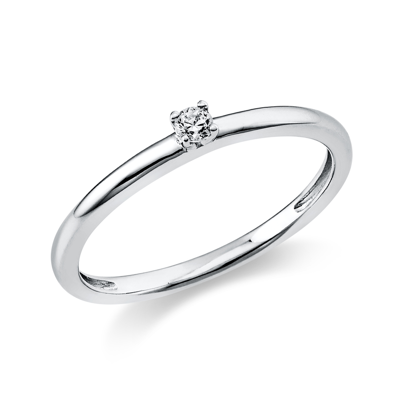 Image 90004496 - Ring 4er-Krappe 14 kt WG, 1 Brill. 0,05 ct, TW-si, Weite:56 =*=*= Unterkategorie: ...