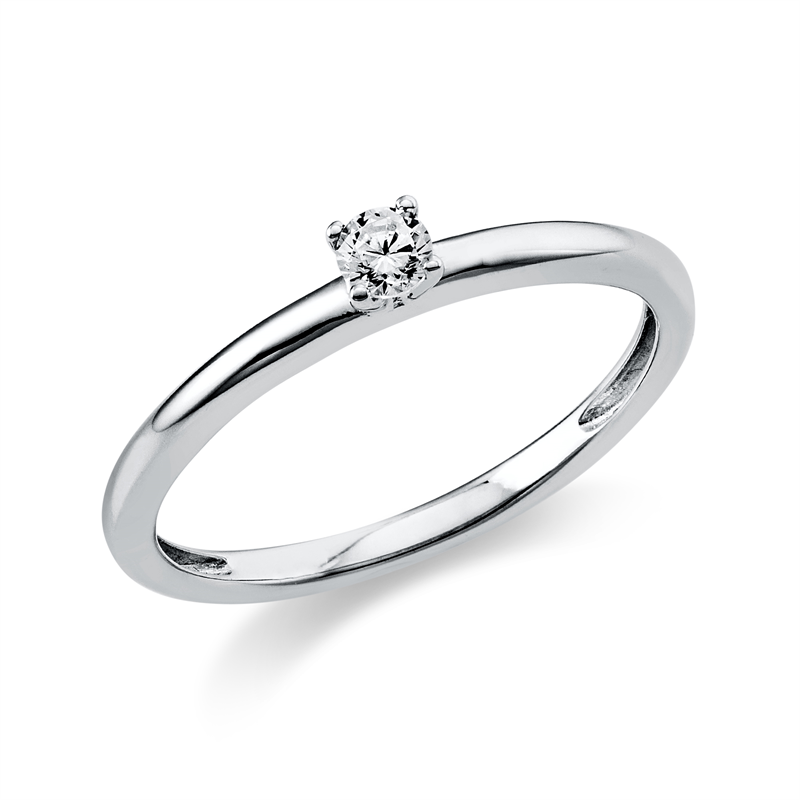 Image 90004500 - Ring 4er-Krappe 14 kt WG, 1 Brill. 0,10 ct, TW-si, Weite:56 =*=*= Unterkategorie: ...