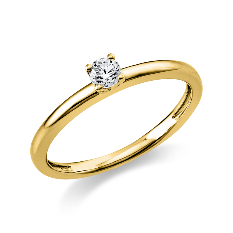 Image 90004538 - Ring 4er-Krappe 14 kt GG, 1 Brill. 0,15 ct, TW-si, Weite:58 =*=*= Unterkategorie: ...