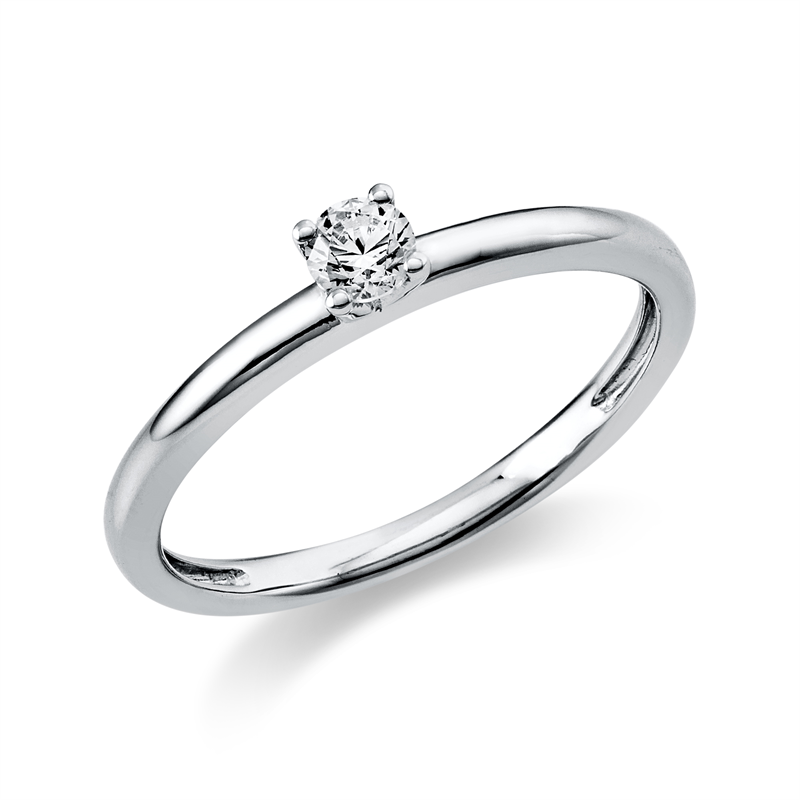 Image 90004540 - Ring 4er-Krappe 14 kt WG, 1 Brill. 0,15 ct, TW-si, Weite:56 =*=*= Unterkategorie: ...