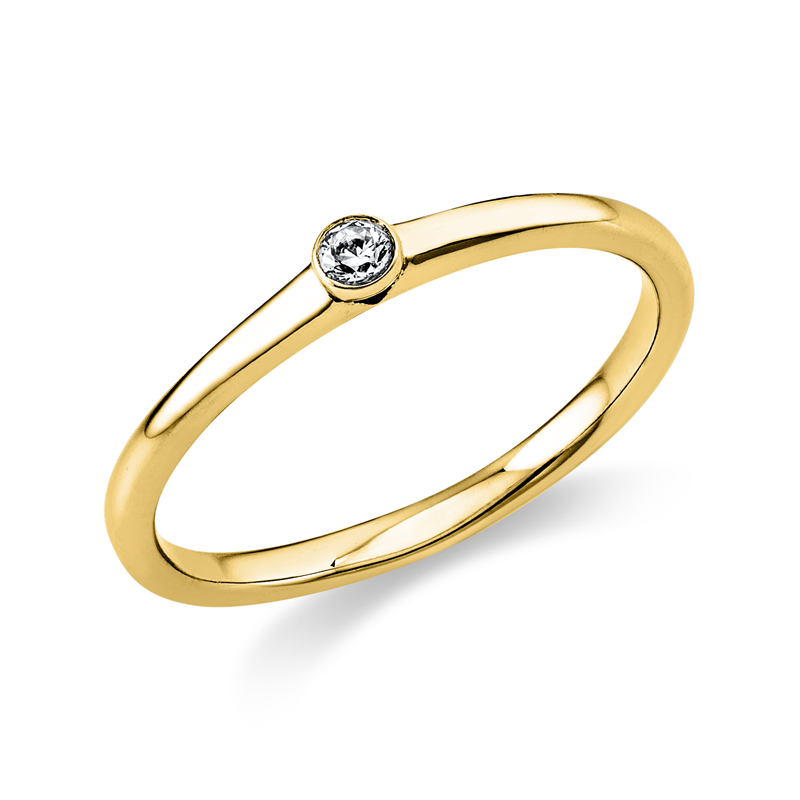 Image 90003225 - Ring Zarge 18 kt GG, 1 Brill. 0,05 ct, TW-si, Weite:50 =*=*= Unterkategorie: Solitaire, ...