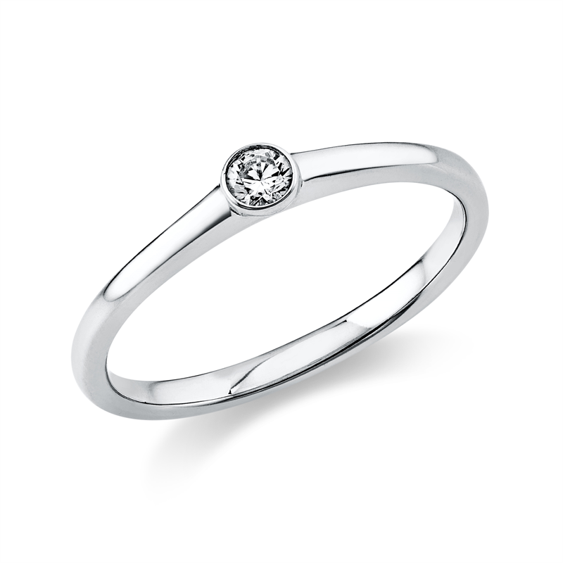 Image 90003226 - Ring Zarge 18 kt WG, 1 Brill. 0,10 ct, TW-si, Weite:54 =*=*= Unterkategorie: Solitaire, ...