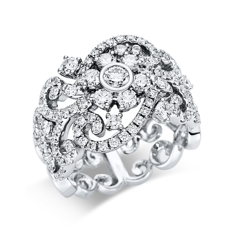 Image 90004661 - Ring 18 kt WG, 121 Brillanten 1,67 ct, TW-vsi, Weite:54 =*=*= Unterkategorie: Exklusiv, ...