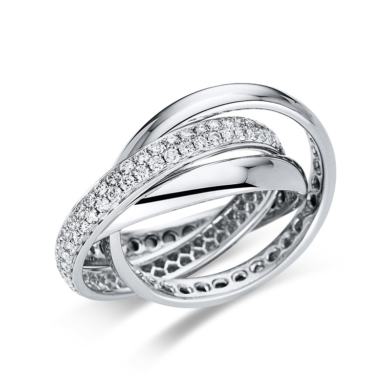 Image 90004662 - Ring 18 kt WG, 94 Brillanten 0,91 ct, TW-vsi, Weite:53 =*=*= Unterkategorie: Exklusiv, ...