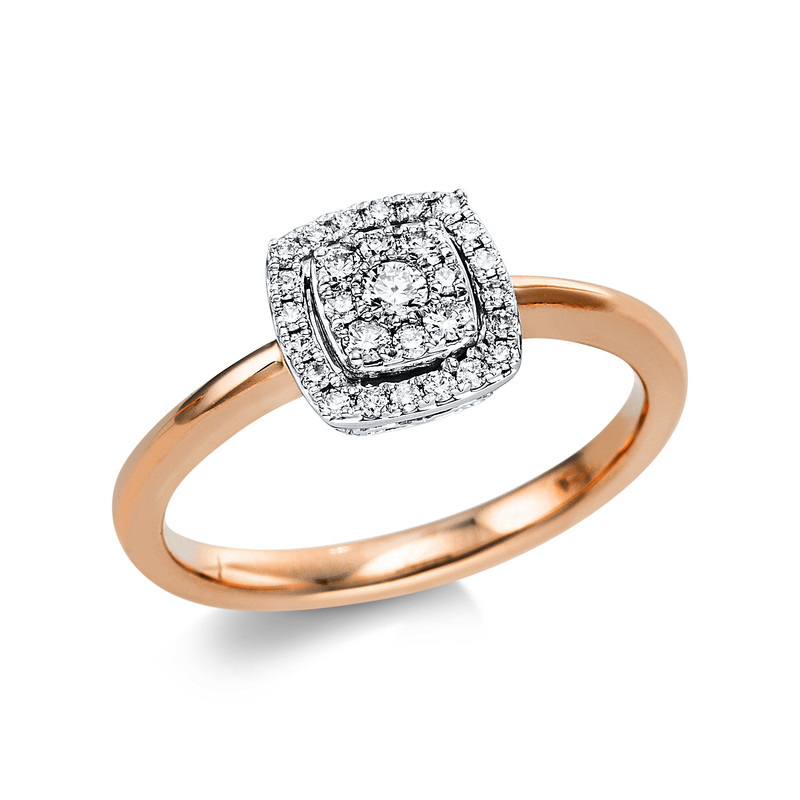 Image 90004704 - Ring 18 kt RG WG, 29 Brillanten 0,25 ct, TW-si, H:8,1 mm, B:8,1 mm, ...