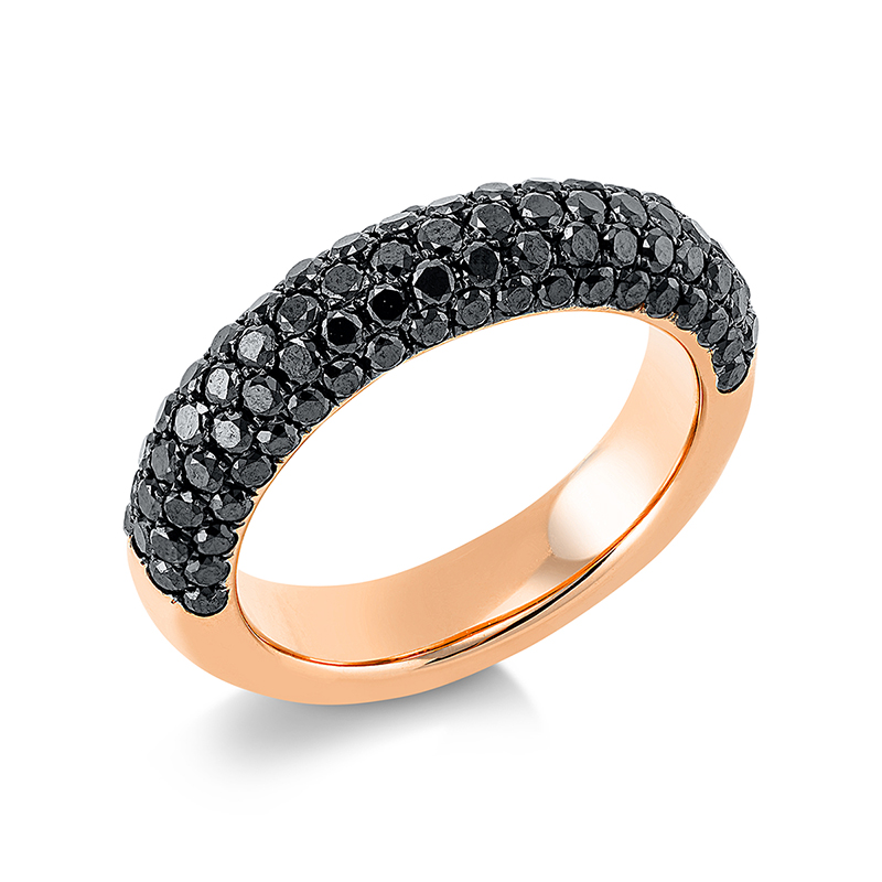 Image 90004718 - Ring 18 kt RG, Fassung schwarz rhodiniert, 96 Brillanten 1,81 ct, schwarz, ...