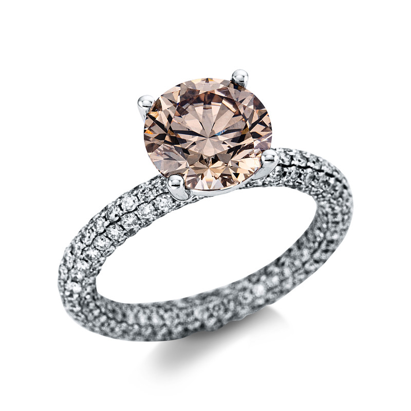 Image 90004720 - Ring 4er-Krappe 18 kt WG, GIA7513916205, 315 Brillanten 2,38 ct, TW-si, 1 Brill. 3,02 ct, ...