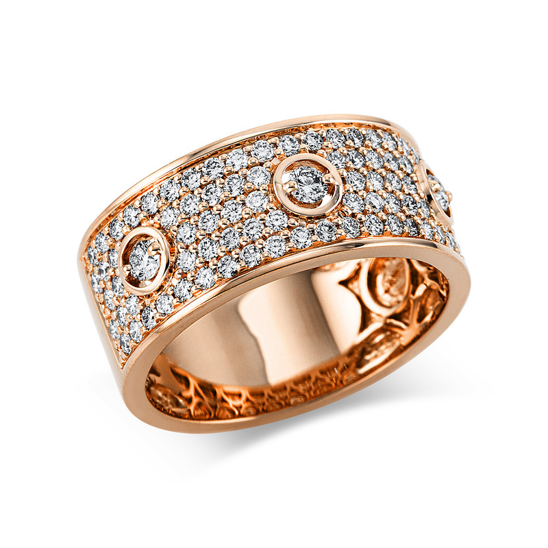 Image 90004579 - Ring Zarge 18 kt RG, 89 Brillanten 0,83 ct, TW-si, B:8,3 mm, ...