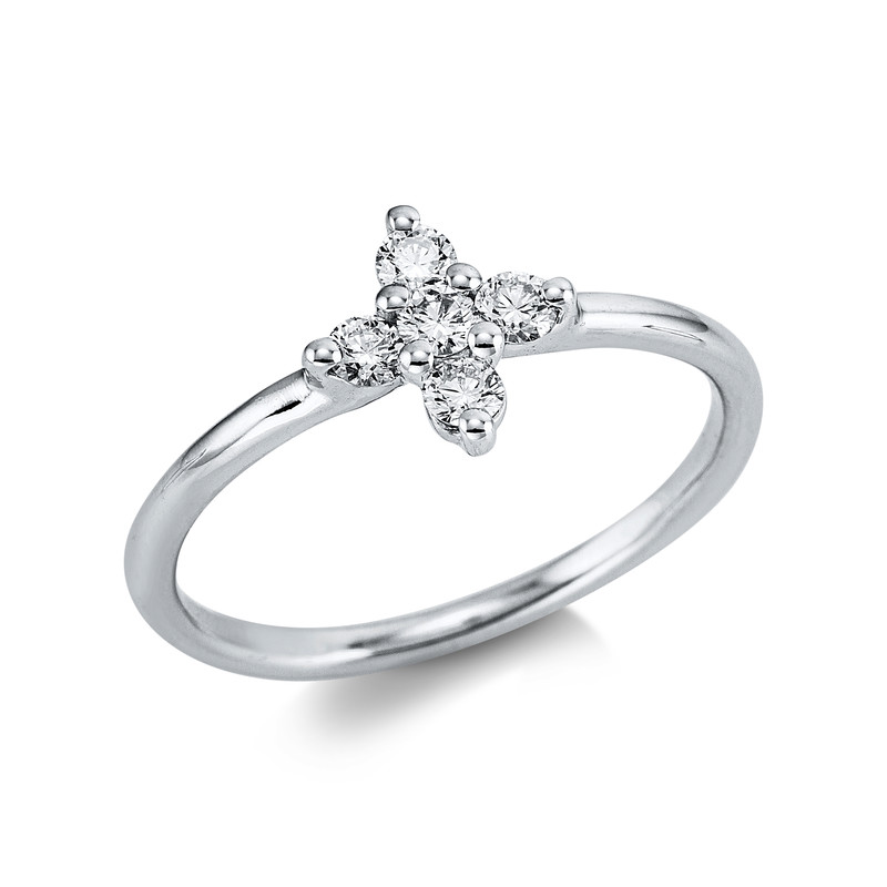 Image 90004585 - Ring 18 kt WG, 5 Brillanten 0,25 ct, TW-si, H:8,2 mm, Weite:54 =*=*= Unterkategorie: ...
