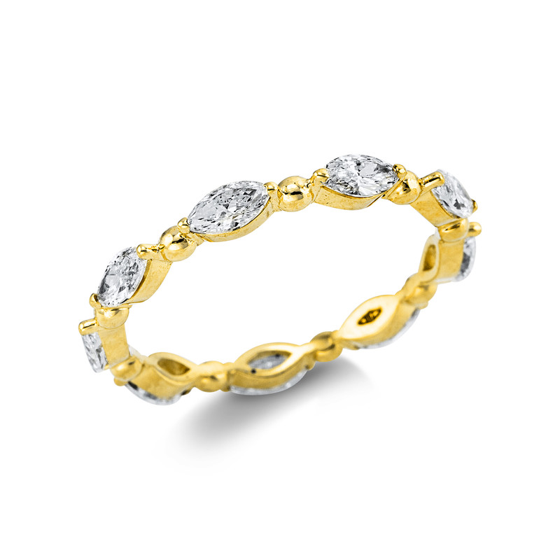 Image 90004590 - Ring 18 kt GG, 9 Navette 1,15 ct, F-si, B:2,5 mm, Weite:54 =*=*= Unterkategorie: Modern ...