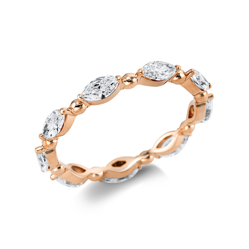 Image 90004592 - Ring 18 kt RG, 9 Navette 0,93 ct, F-si, B:2,5 mm, Weite:54 =*=*= Unterkategorie: Modern ...