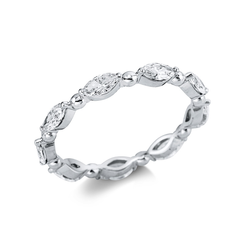 Image 90004593 - Ring 18 kt WG, 9 Navette 1,02 ct, F-si, B:2,5 mm, Weite:54 =*=*= Unterkategorie: Modern ...