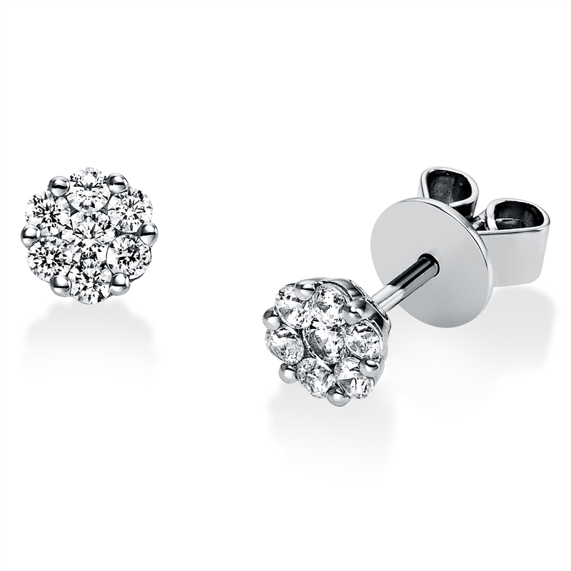 Image 90004604 - Ohrstecker 18 kt WG, 14 Brillanten 0,33 ct, TW-si =*=*= Unterkategorie: Illusion ...