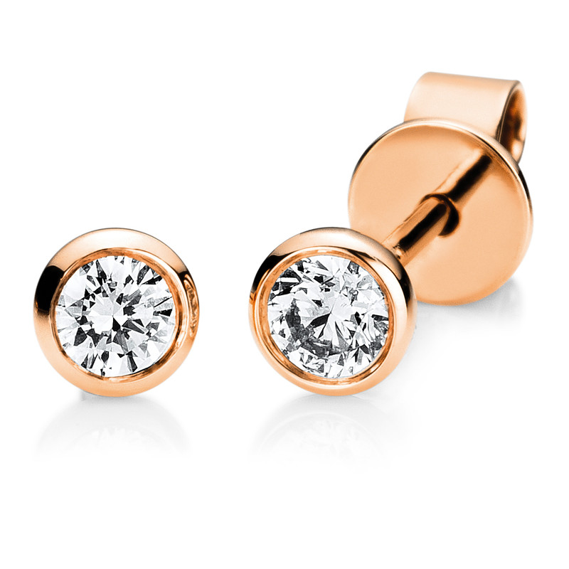 Image 90004605 - Ohrstecker Zarge 18 kt RG, 2 Brillanten 1,05 ct, TW-si =*=*= Unterkategorie: Solitaire, ...